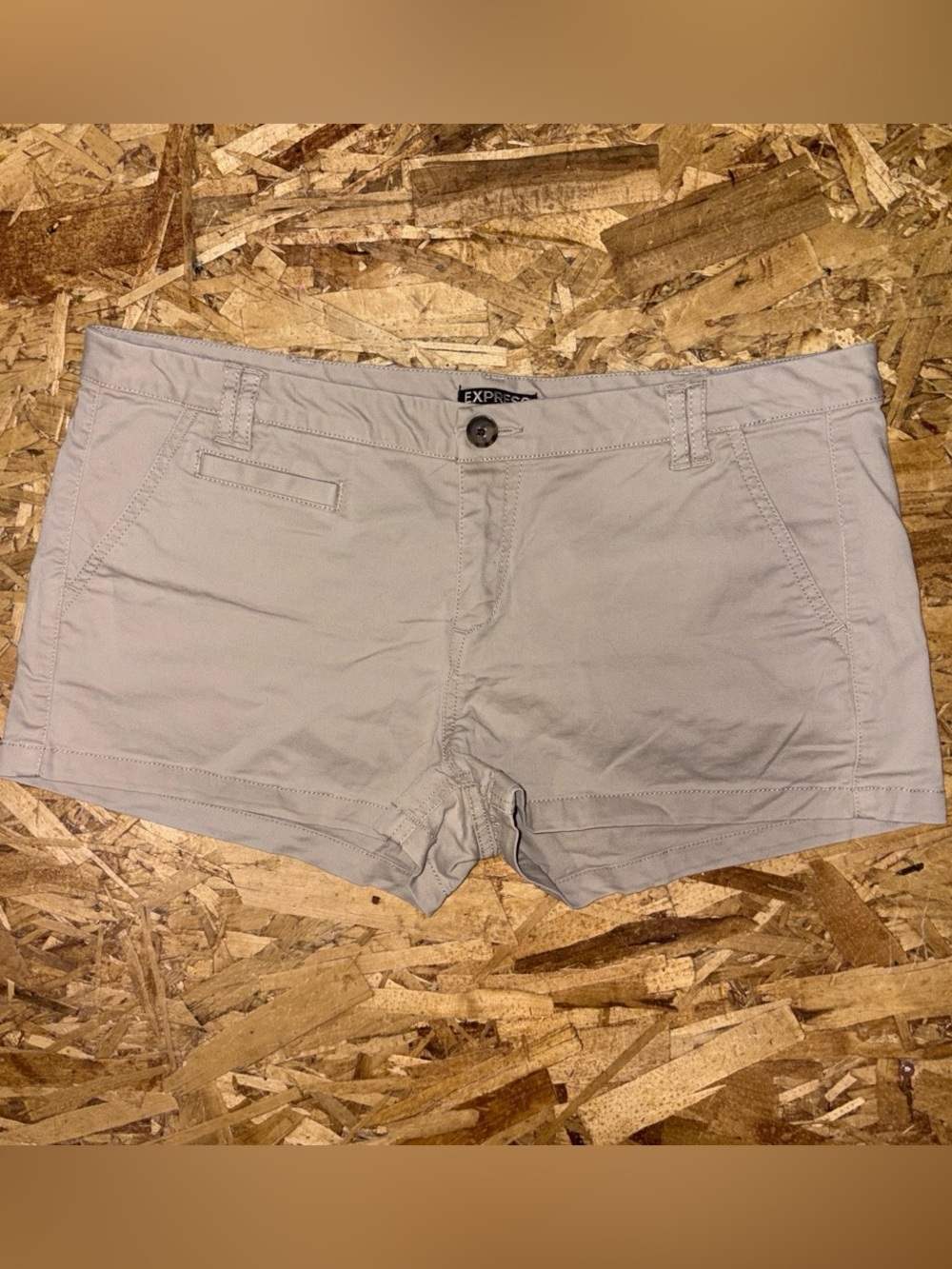 Vintage Express Women’s Casual Cotton Blend Shorts - Light Beige - Picture 5 of 5